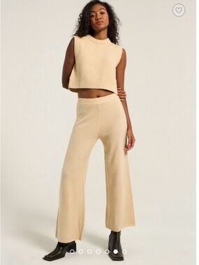 Callahan Pilar Knit Wide-leg Pants in Swan Size S NWT
